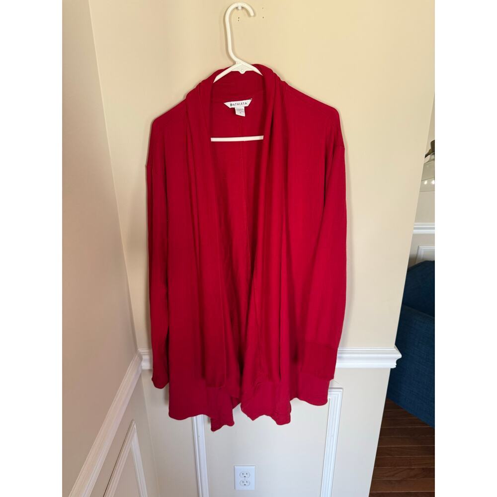 Athleta Pranayama Red Wrap Cardigan Athlesuire Activewear Loungewear- Size 1X - Picture 3 of 8
